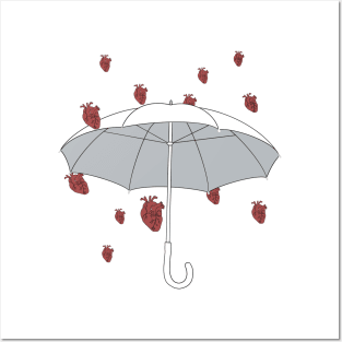 Anatomy heart rain art Posters and Art